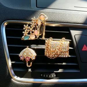 3Pcs Bling Air Vent Clips Crystal High Heel Shoe and Bag Bling Air Freshener Car Air Diffuser Car Aroma Diffuser for Car Vents Clips Gift Decorations Cars Accessories Interior Decor