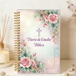 Spanish Bible Study Journal, Daily Reading and Reflection Notebook, 52 Week Undated Christian Spiritual Plan Book, Thick Paper, Durable Spiral Binding