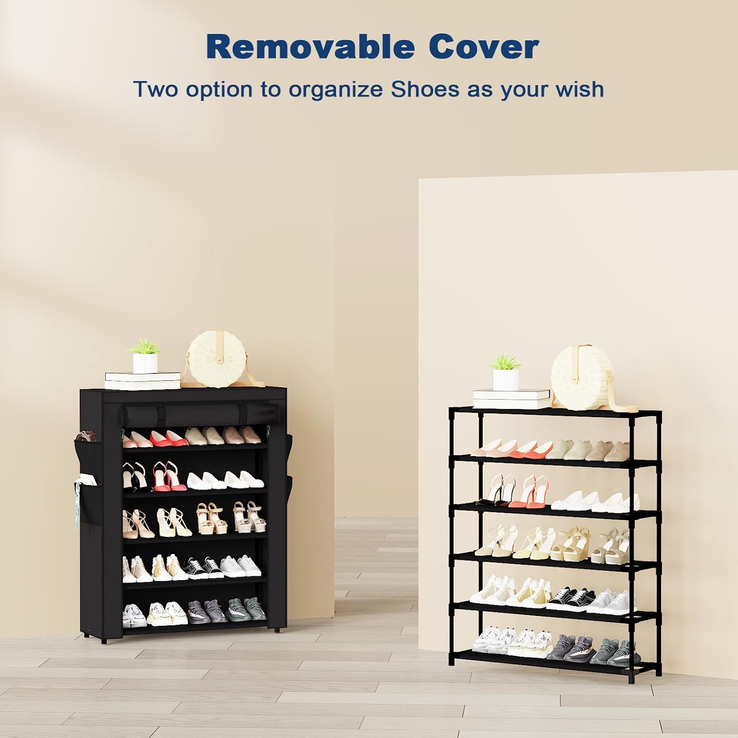 Multi-Layer Shoe Rack Assembly, Simple Dustproof Home Storage, Doorway Dormitory Rent House Indoor Shoes Organizer Standing Cabinet