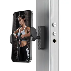 Portable Gym Magnetic Gym Phone Mount for MagSafe Accessories – Dual Magnet Stand for iPhone and Android compatible with MagSafe Phone Stand with Alloy Base – Gym Essentials for Workouts, Recording, Home or Garage