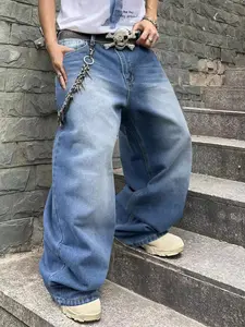 Men's Loose Straight Leg Jeans with Pockets, Fashionable Comfort Design, Perfect for Casual Wear & Daily Use