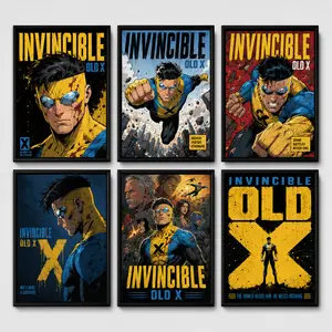 Invincible Old X New Suit Anime Poster, Cool Anime Wall Art, Modern Decor for Teen Boys Bedroom