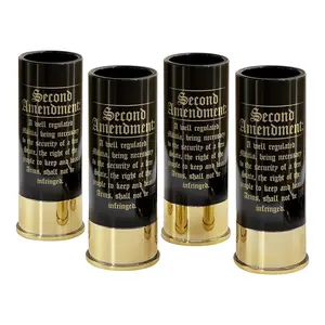 4 Pack 12 Gauge shot glasses, Novelty Gag shots with 2nd Amendment, Unique Patriotic One of a Kind Shot Glass, Novelty Gag Gift for Mens, Father's Day Gifts, Gifts for Boyfriends, Patriotic Gifts Make Every Xmas/Birthday/National Day Special