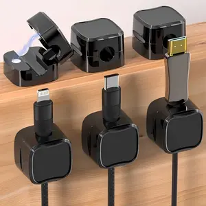 10Pcs Magnetic Cable Organizer, Sturdy Portable Desktop Holder for Computer & Office Charging Storage Management