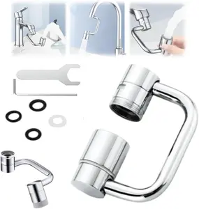 1440° rotatable faucet - perfect for full angle control, rotating faucet aerator extender, convenient for washing face, kitchen bathroom sink faucet sprayer attachment with 2 modes of water flow Decor