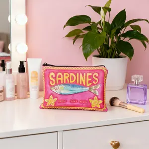 One Piece Pink Sardine Cosmetic Bag