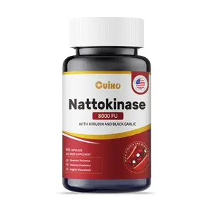 Dietary Nattokinase Supplement -  8000FU, Non-GMO, Organic Ingredients，Gluten-Free - easy to swallow-60 Capsules Heart Health Dairy Free Edible Fitness Healthcare Optimum
