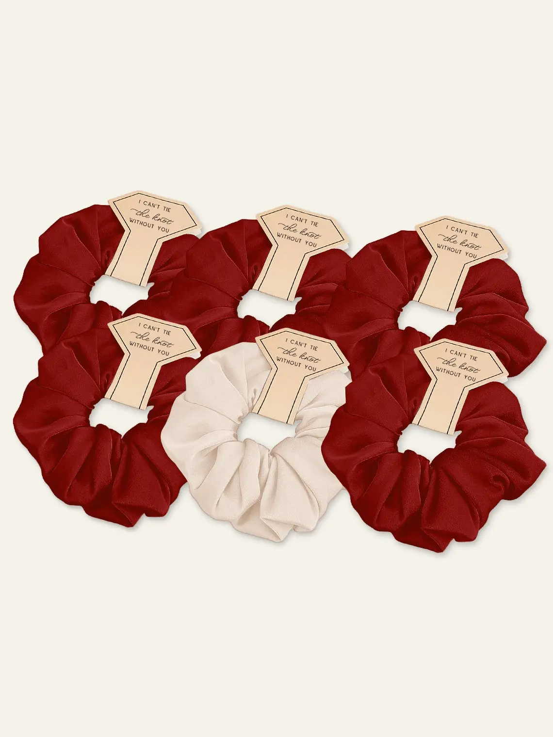 Azazie Mixed Color Bridesmaid Scrunchie Set Matching Stretch Satin Oversize Bride Bridesmaid Wedding Party Stretch Satin Scrunchies
