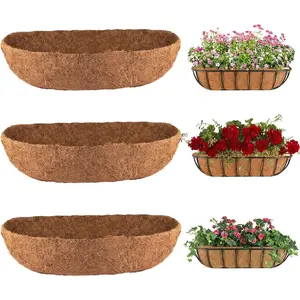 3 count Trough Coco Liner 30" Coco Coir Liners for Planters, Liners for Window Boxes Liners, Wall Basket Planters, Railing  Baskets, Garden Planter Baskets