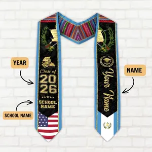 [HOT 2026] Customized 2026 Guatemalan American Flag Graduation Sash Guatemala Graduation Stole