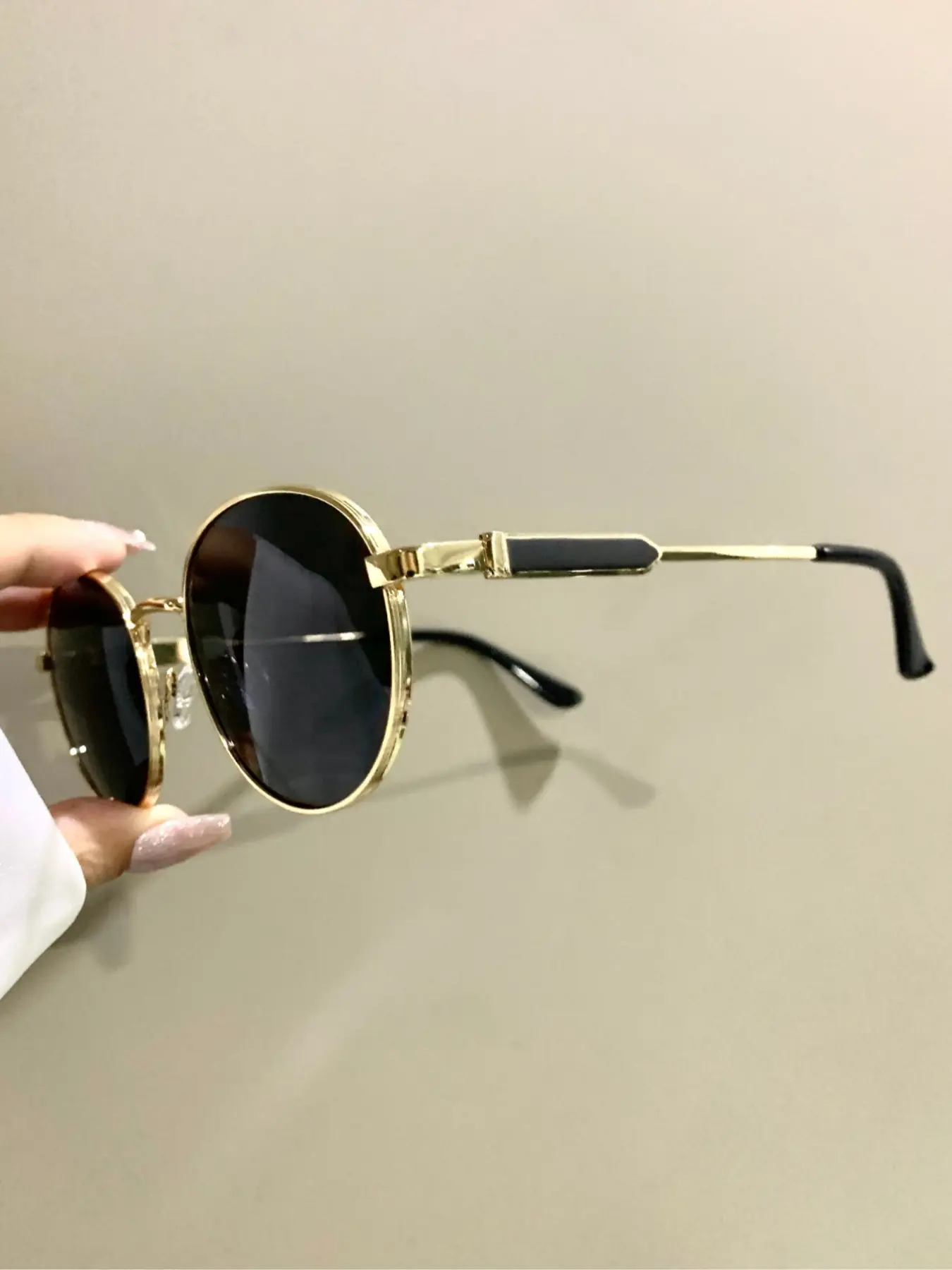 Round Metal Frame Glasses, Fashionable High-End Style Unisex Simple Decoration Eyewear, Stylish Eyeglasses for Men & Women