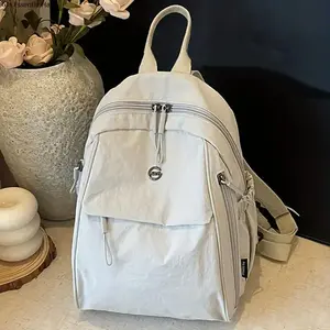 New Women's Stylish Solid Color Versatile Large Capacity Fashion Backpack • Featuring Multiple Zippers, Compartments, and Pockets • Suitable for Work, Shopping, and Dining • A Multifunctional Handbag for Phones and Coins