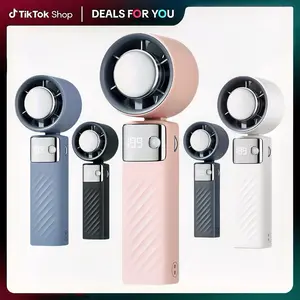 Portable Handheld Turbo Fan USB Rechargeable Mini Cooling Fan with Digital Display Adjustable Speed Personal Fan for Travel Outdoor