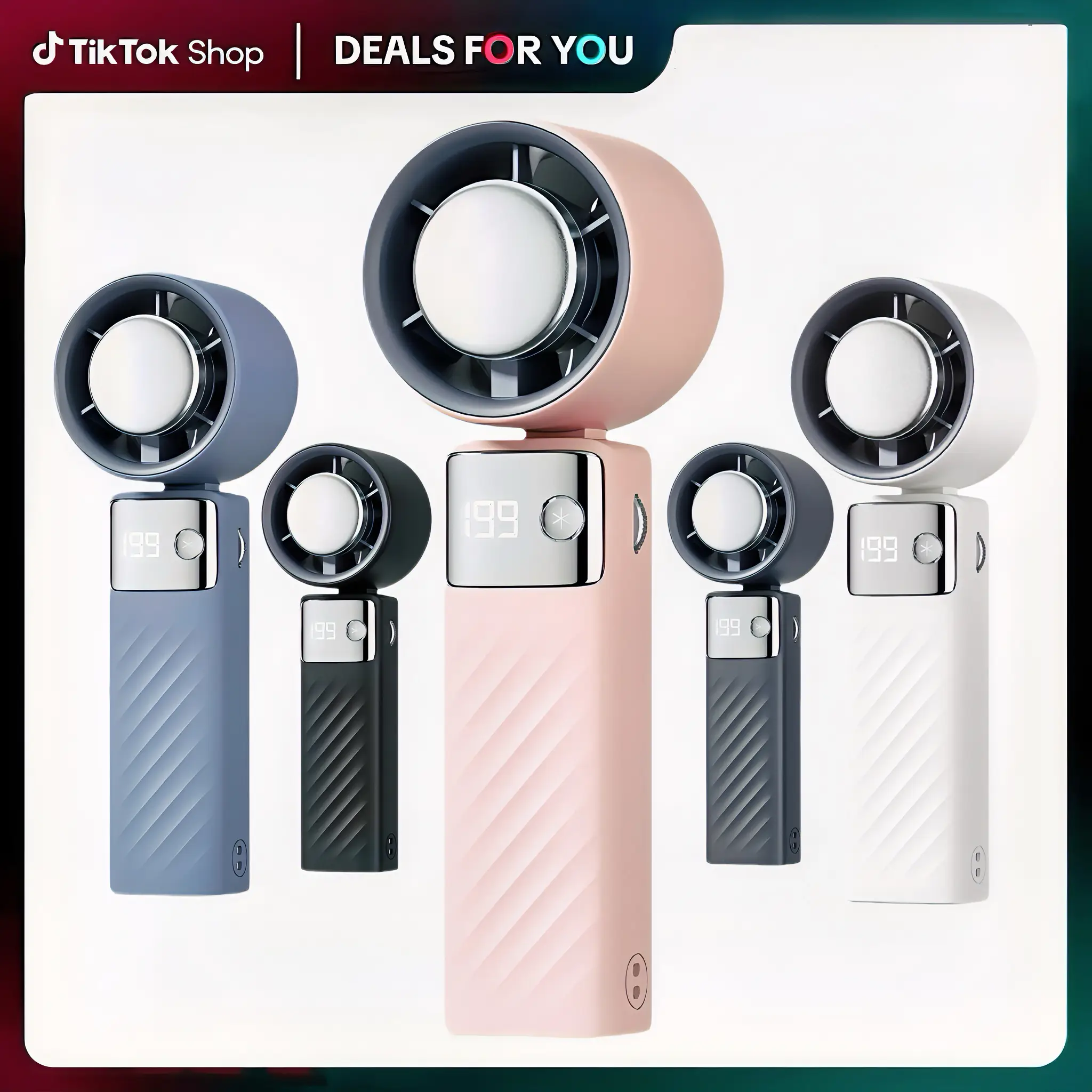 Portable Handheld Cold Pressure Fan Adjustable Turbo Mini Fan USB Rechargeable Digital Display Fan for Women Men Travel Outdoor Gifts