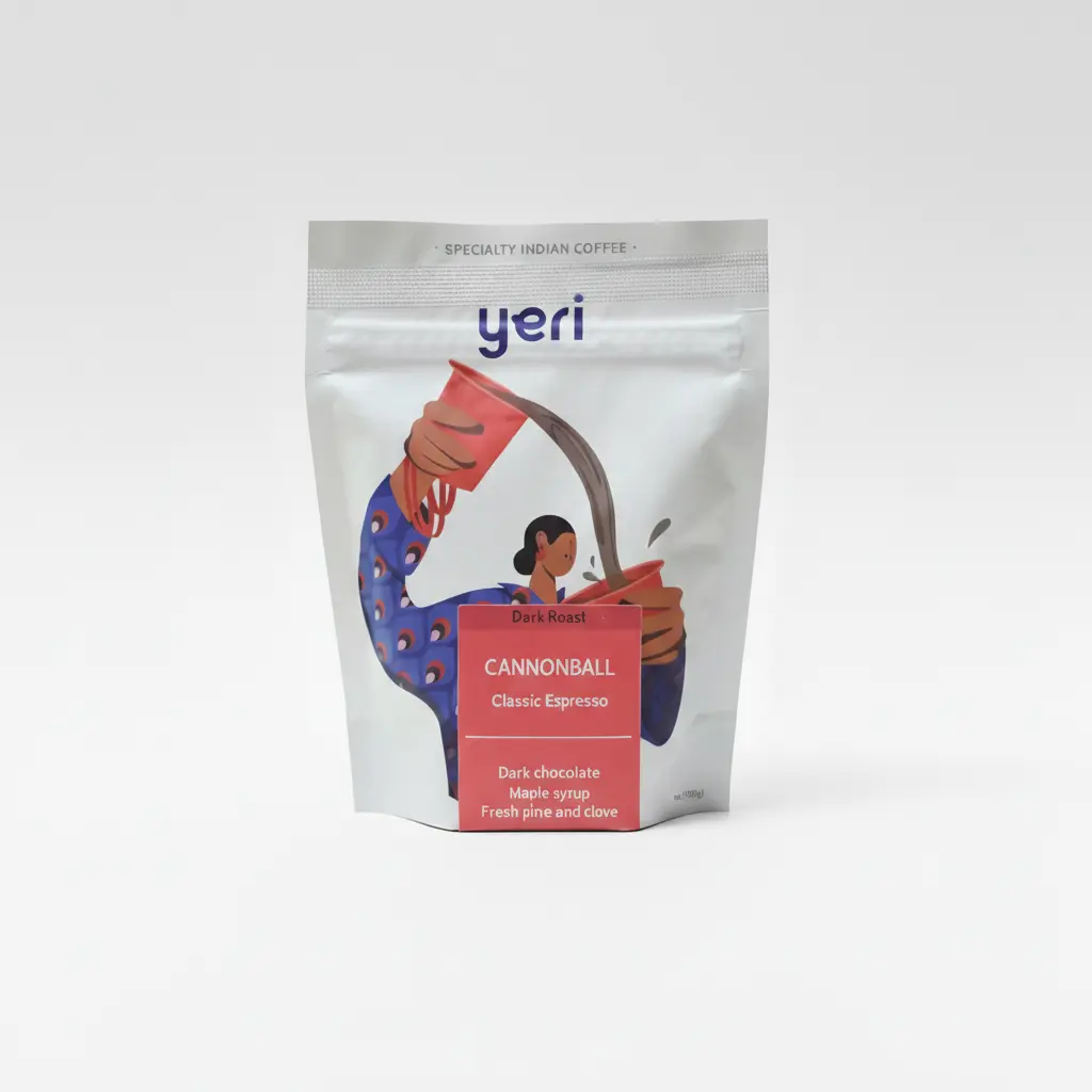 Yeri Cannonball-4oz Espresso Coffee Roast Dark Roast with Dark Chocolate Toasted Nuts Subtle Fruit Rich Body for Pour Over Moka Pot Espresso French Press Cold Brew