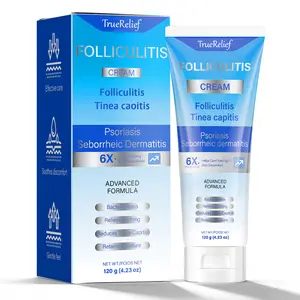 TrueRelief Folliculitis Soothing Cream for Scalp Face and Body, Organic Gentle Botanical Haircare Cream, Moisturizing Calming Daily Care for Irritated Skin and Hair Follicles
