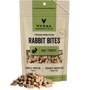 Vital Essentials Freeze-Dried Raw Rabbit Bites Dog Treats