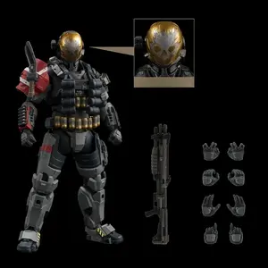1pc Sci-Fi Action Figure Statue - Dynamic Poseable Collectible with Detailed Armor, Weapon & Accessories, PVC Action Figure for RPG Games, Home/Office Decor, Durable Construction, Intricate Design, Anime/Manga Style, Desktop Display, Anime Action Figures