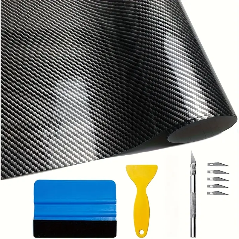 6D Carbon Fiber Vinyl Self-Adhesive Wrap Film - Vinyl Roll for Vehicles, Motorcycles, And Computer Interiors/Exteriors Motorcycle Accessories