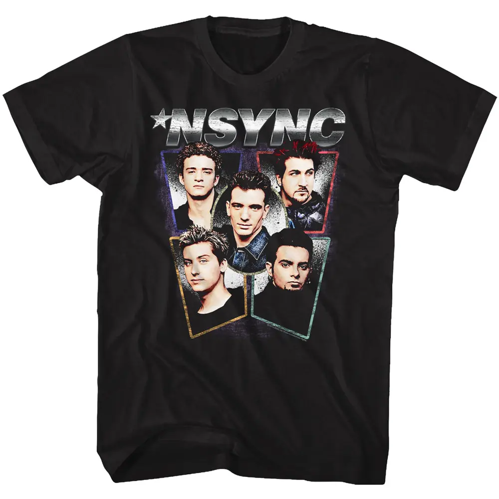 NSYNC T-Shirt Head Shots Black Tee