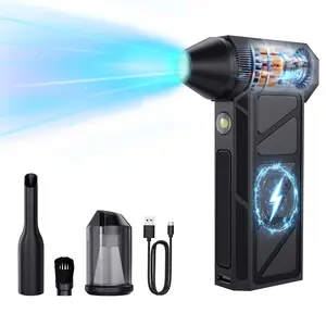 Wireless Turbine Snow Blower Leaf Blower, Handheld Portable Blower, 5 Adjustable Speeds, 130,000 Rpm Air Fan, Type-C Charging Port, Car Modification Design