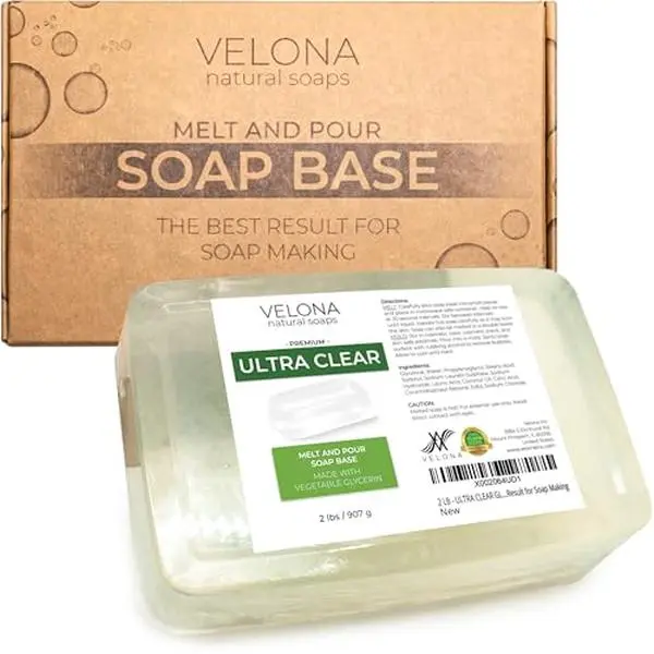 velona 2 lb - Ultra Clear Glycerin Soap Base, Melt & Pour, Transparent