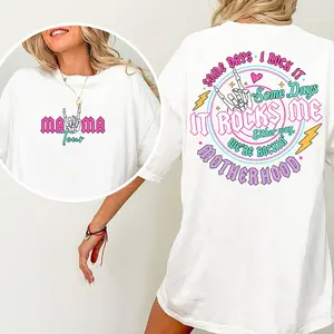 Print Motherhood Shirt, Some Days I Rock It Shirt, Mama Funny Tour Shirt,Mother's Day Funny Shirt