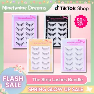 Ninetynine Dreams Manhua Strip Lashes Bundle | DIY False Eyelash Set Anime Spiky Eyelashes Douyin All in One Lash Kit with Natural and Dramatic Doll Eye Looks, Reusable and Lightweight Falsies for Everyday and Special Occasions Makeup Cosmetic