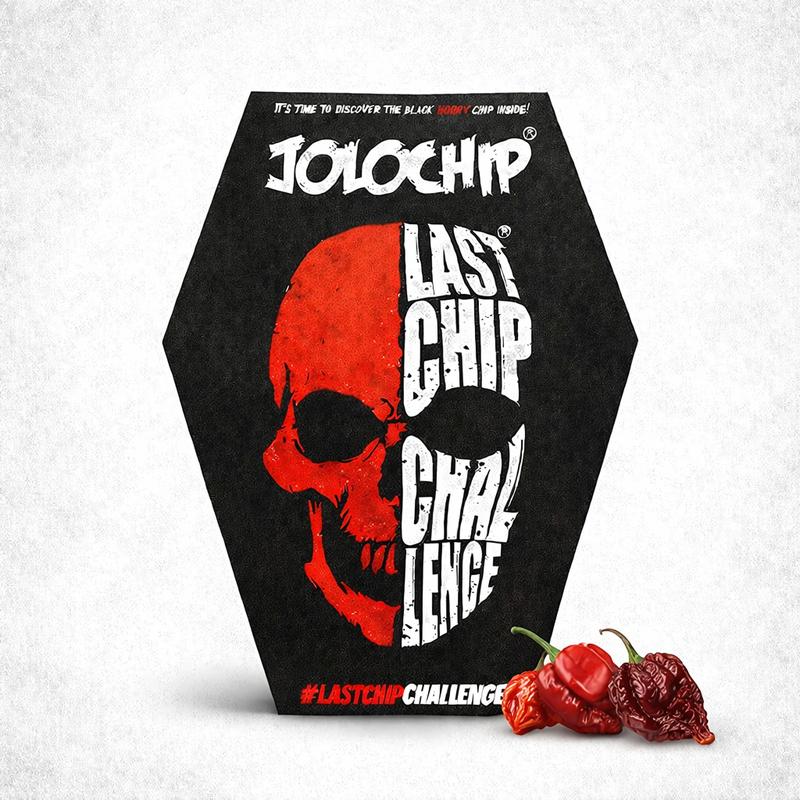 JOLOCHIP Last Chip Challenge 1pc - Spiciest Corn Snack with Carolina Reaper Trinidad Scorpion & Ghost Pepper Extreme Hot Crunchy Chilli Snack for 18+ Crispy