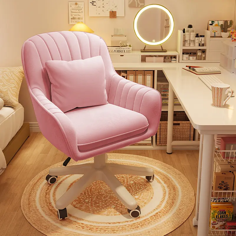 【Summer sale】Home Office Chair Computer Chair with Mid-Back Upholstered Modern Tufted Computer Task Chair Swivel Height Adjustable Velvet Accent Chair