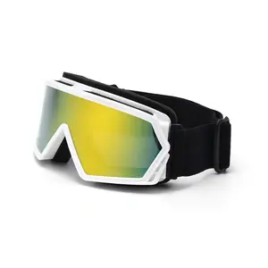 ActHose Ski Goggles for Men,Adult Motocross Skiing Snow Goggles ultraviolet rays, sandstorms, strong winds and fog (Sand white imitation red film)