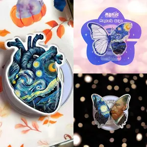 Cosmic Heart Grip Holder – Abstract Sky-Inspired Art Phone Grip with Vivid Color Waves, Secure Adhesive Accessory for Stylish Smartphone Users