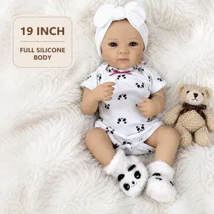 cute girl 48cm Doll, Alive 19 Inches Newborn Baby Handmade Dress, Lifelike Realistic Newborn Doll, Birthday Toy for Children, Unisex, No Battery, Perfect Gift for Kids