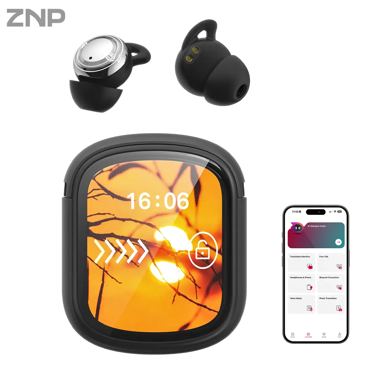 ZNP P04 Bluetooth 6.0 Earphones LED Display High Fidelity Waterproof Wireless Earphones | Suitable for Office, Sports, Study and Audio Calls | Built-in Microphone | Earphones