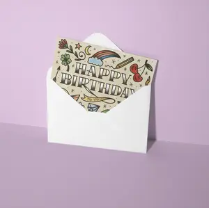 Tattoo Inspired Birthday Card with Envelope