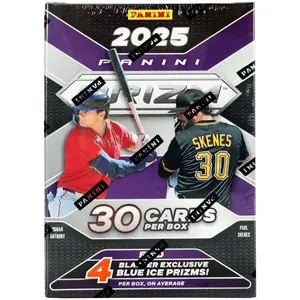 Panini 2025 Prizm Baseball Trading Cards - 30 Cards Per Box with 4 Blaster Exclusive Blue Ice Prizms on Average