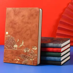 1 Count Vintage Leather Cover Notebook,Retro Style Notebook, 200 Pages Horizontal Paper Diary, Ideal Choice for School, Travel, Business, Work and Home Writing