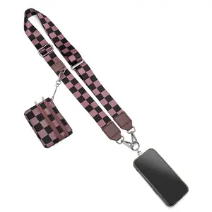 Women’s detachable wide shoulder strap, coin purse, key case, phone pouch, and phone lanyard