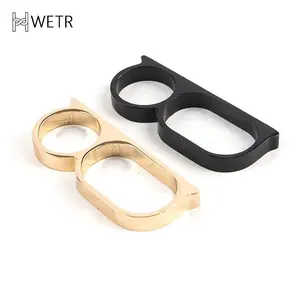 1PCS Personality Hyperbole Double Knuckle Ring For Men Two Finger Punk Ring