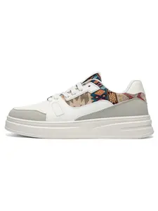 Men's Bohemian Print Casual Sneakers, Ethnic Style Low Top Thick Sole Sports Shoes, PU Upper Rubber Sole, All Seasons Sporty Footwear