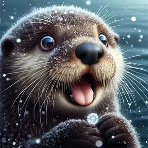 Otter Diamond Painting Kit Square Round Diamond 5D DIY Animal Mosaic Handmade Art Adult Exquisite Gift Crafts Home Decor Diamond Bedazzling Kit