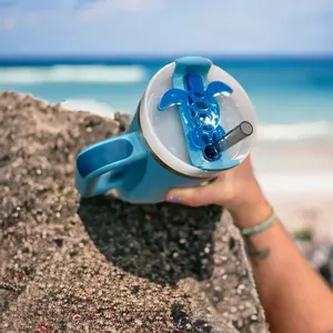 Sea turtle H20 topper, fits Stanley H20 version tumbler, tumbler tag, name plate