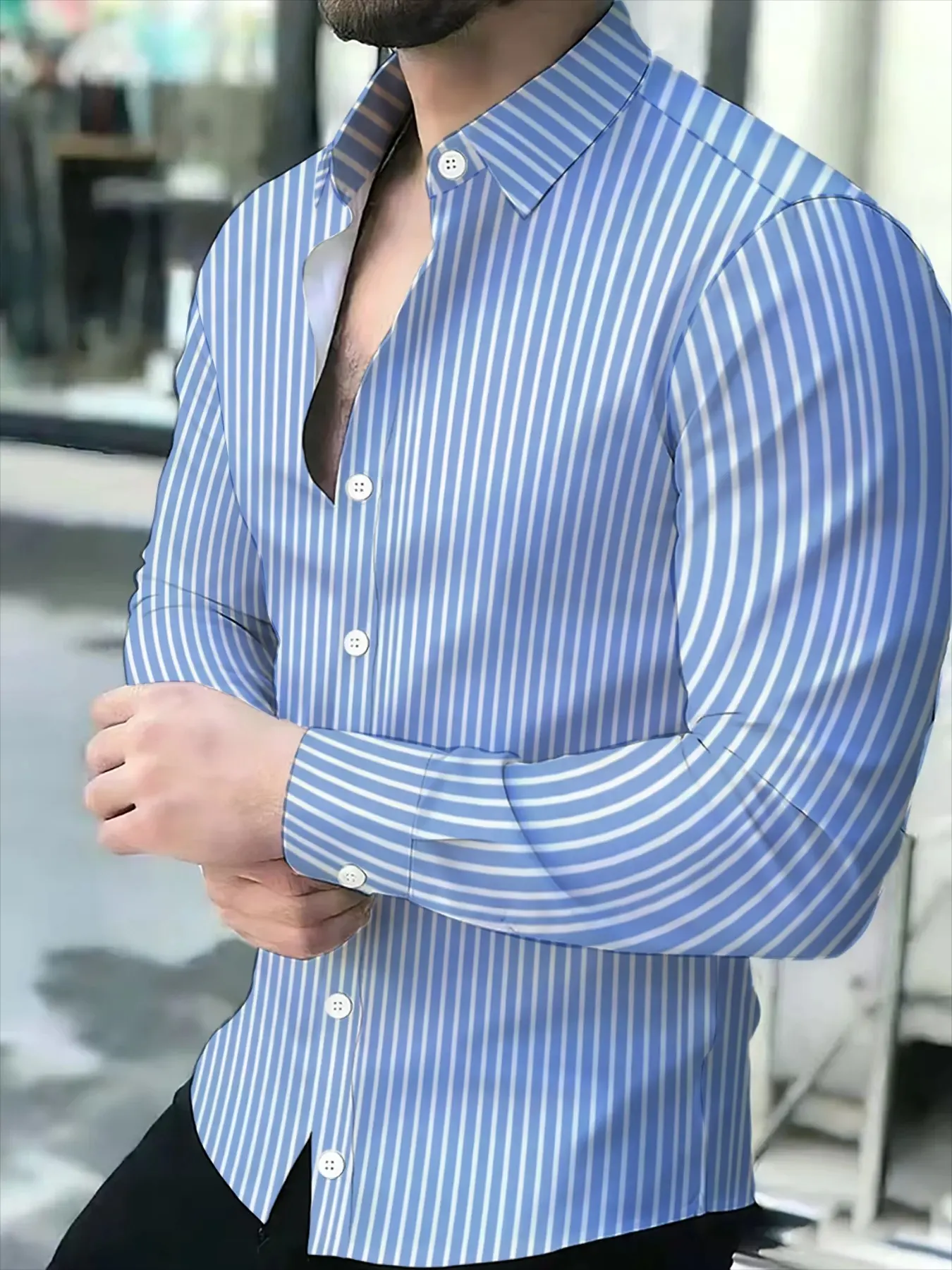 Men's Long Sleeve Casual Novelty Pattern Shirt