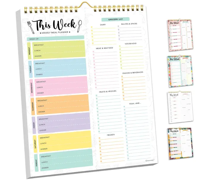 Meal Planning Notepad - 52 Easy Tear-Off Sheets Weekly Meal Planner and Grocery List, 8.5x11in Menu Planner and Grocery List