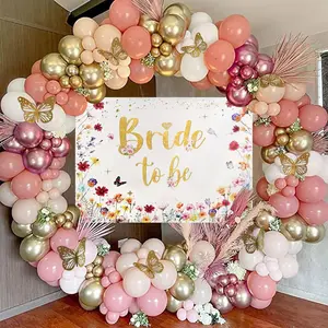 LaVenty Wildflower Bride to Be Backdrop Wildflower Bridal Shower Decorations Spring Floral Wedding Bachelorette Party Decor Balloons Background Supplies