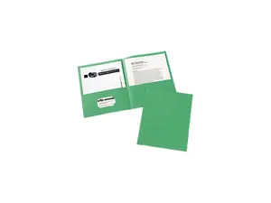Avery 47987 Two-Pocket Embossed Paper Portfolio, 30-Sheet Capacity, Green, 25/Box