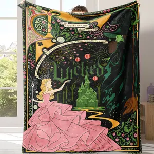 Countdown Sale! Wicked Themed Flannel Blanket Ultra Warm Throw Perfect A warm nap blanket Office Camping Cozy Plush For Kids Fans Adults Ideal Home Decor Outdoor Use Travel Gift Must Have Musical Inspired Blanket Gifts suitable for fans and friends.