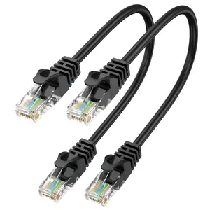Cat6 Ethernet  1FT 2-Pack, Short Patch  1 Foot Cord ( 6 , Internet RJ45 , Network ) 10Gbps for Gaming, Patch Panel,  Management, Router, Modem