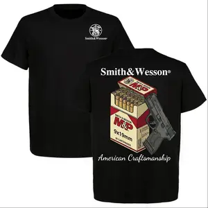 Smith & Wesson M&P Best Ammo Box Graphic T-Shirt, Smith & Wesson Tee for Gun Enthusiasts, Tactical Gear, Full Size, Full Color