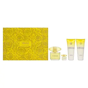 Yellow Diamond by Versace for Women 4 Piece Set Includes: 3.0 oz Eau de Toilette Spray + 0.17 Eau de Toilette Pour+ 3.4 oz Perfumed Shower Gel + 3.4 oz Perfumed Body Lotion